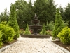 landscape design with water fountain
