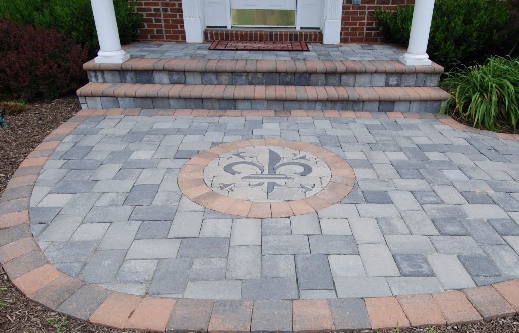 Brick pavers at front door of house