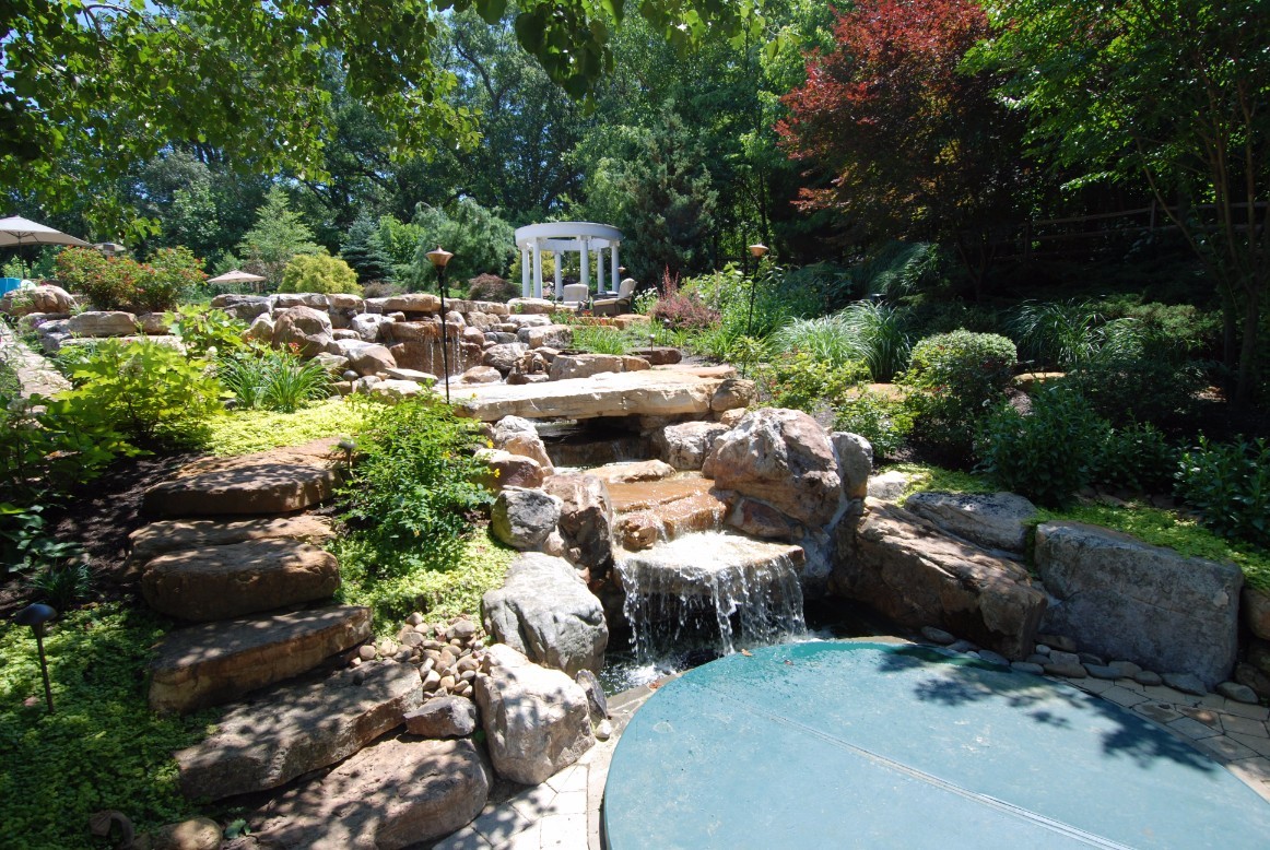 Waterfall Landscape Design and Installation in Annapolis, MD