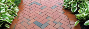 recently cleaned brick pavers